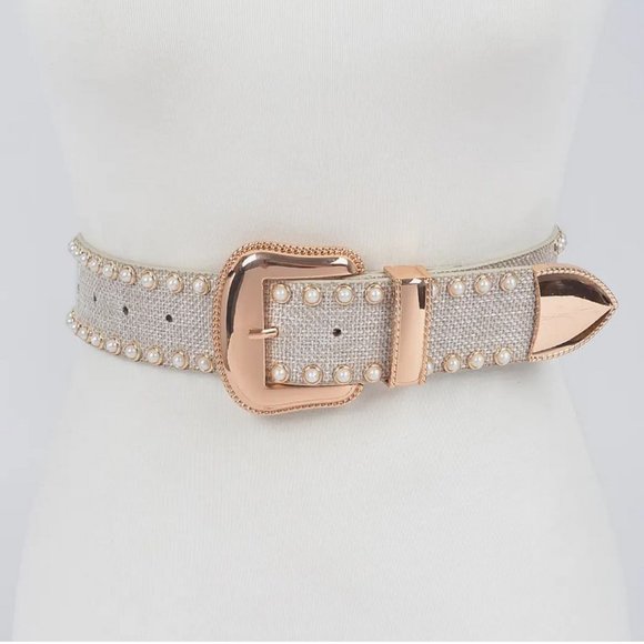 The Athena Pearl Studded Belt - Picture 4 of 7